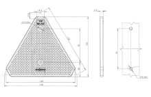 Odrazový trojuholník 143x125 mm s otvormi (1)