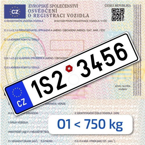 Registrace/přihlášení přípojného vozidla kategorie O1 (do 750kg) - SPZ servis