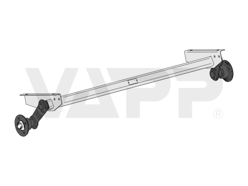 Náprava KNOTT VG 7 (750 kg) b=1360 mm, c=1696 mm, 100x4, (pätky na Lider)