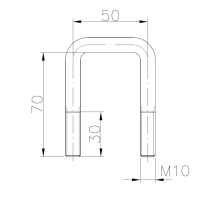 Upínací strmeň ZBF 30-PO, M10, 70x50 mm (1)