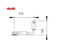 Náhradná kľučka sklopná k opornému koliesku AL-KO 260x65 (1)