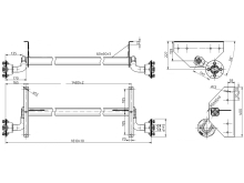 Náprava KNOTT VG 7 (750 kg) b=1480 mm, c=1810 mm, 100x4, pätky 159 (1)